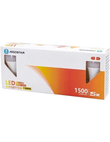 Lampada LED Goccia E27 15W luce calda 5pz